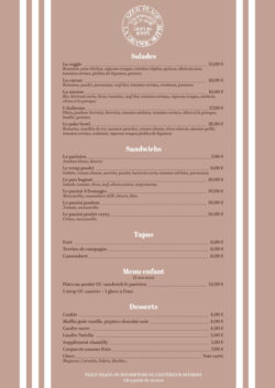 carte snack plage privee pailotte